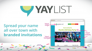 YAY-List | Branded Invitations for Party Businesses